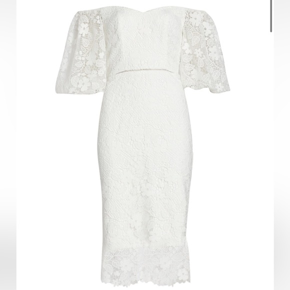ML Monique Lhuillier
Floral Lace Off-The-Shoulder Midi-Dress - Picture 2 of 9